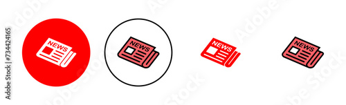 Newspaper icon set illustration. news paper sign and symbolign