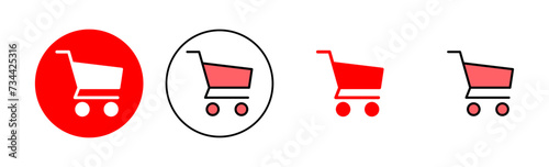 Shopping icon set illustration. Shopping cart sign and symbol. Trolley icon