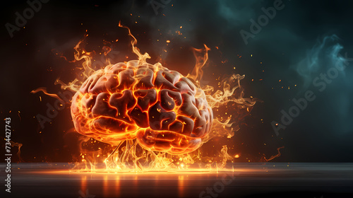 Creative brain  brain 3D rendering