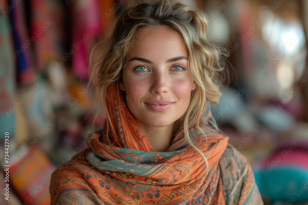A woman leading a community language exchange program, fostering cross-cultural understanding and communication. Concept of women as language ambassadors. Generative Ai. A woman leading a community language exchange program, fostering cross-cultural understanding and communication. Concept of women as language ambassadors. Generative Ai.