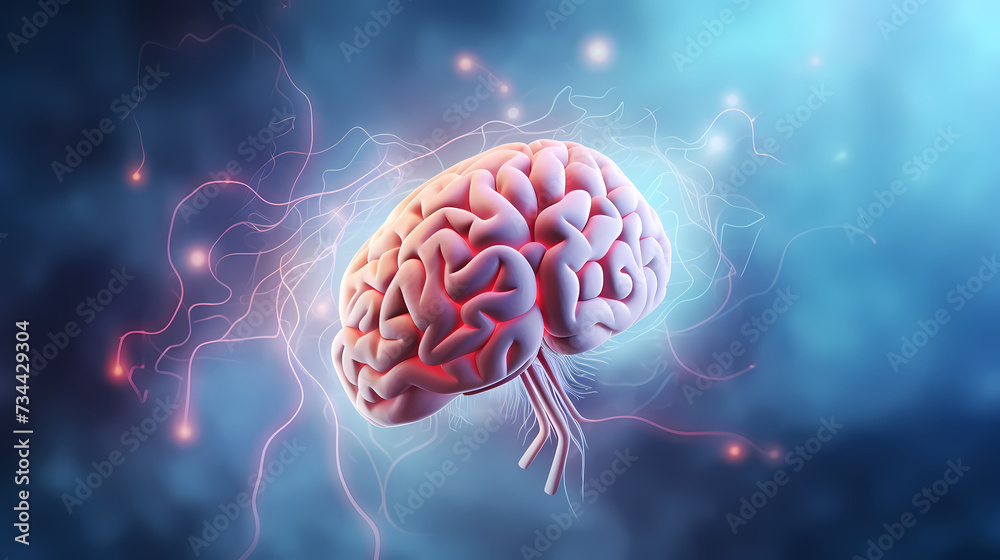 Brain background, bright human brain on isolated background Brain background, bright human brain on isolated background