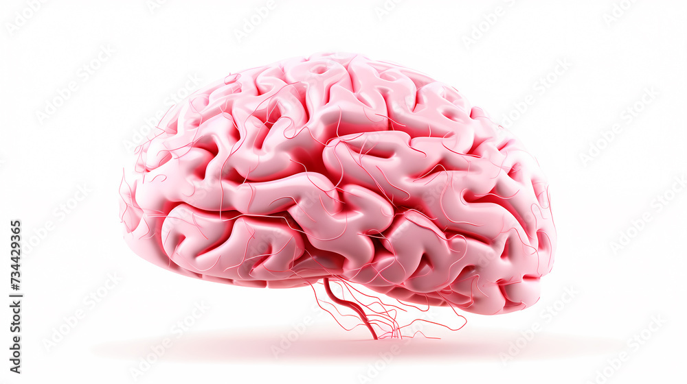 Brain background, bright human brain on isolated background Brain background, bright human brain on isolated background