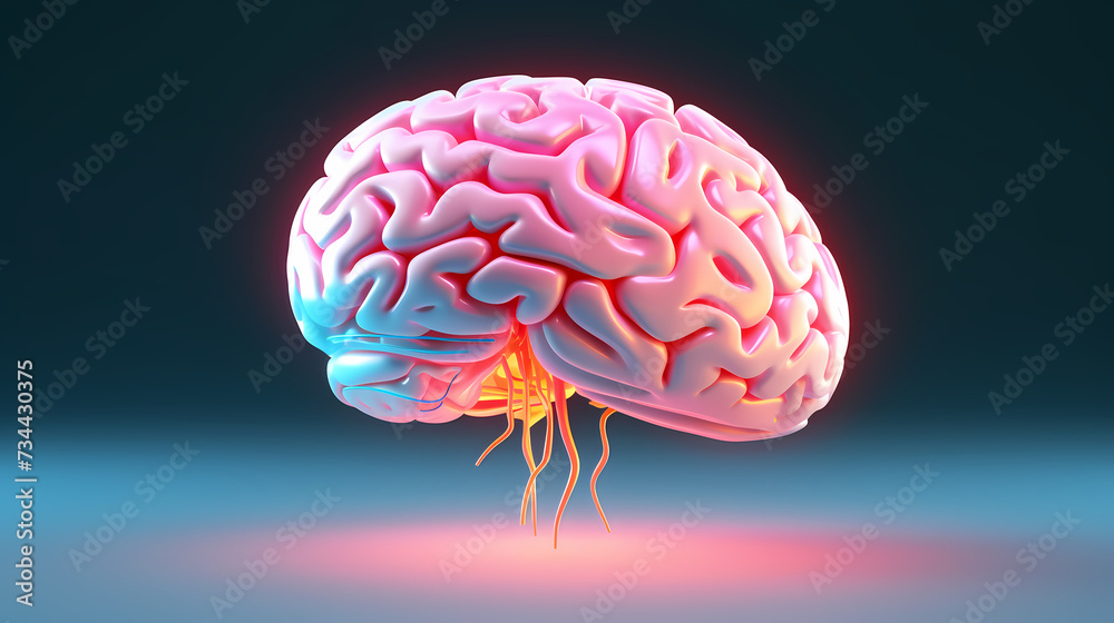 Brain background, bright human brain on isolated background Brain background, bright human brain on isolated background