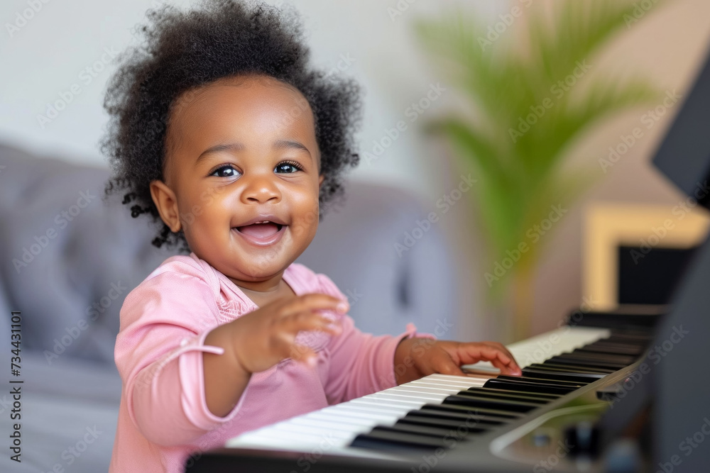 The concept of music learning study in childhood. Background with selective focus and copy space The concept of music learning study in childhood. Background with selective focus and copy space