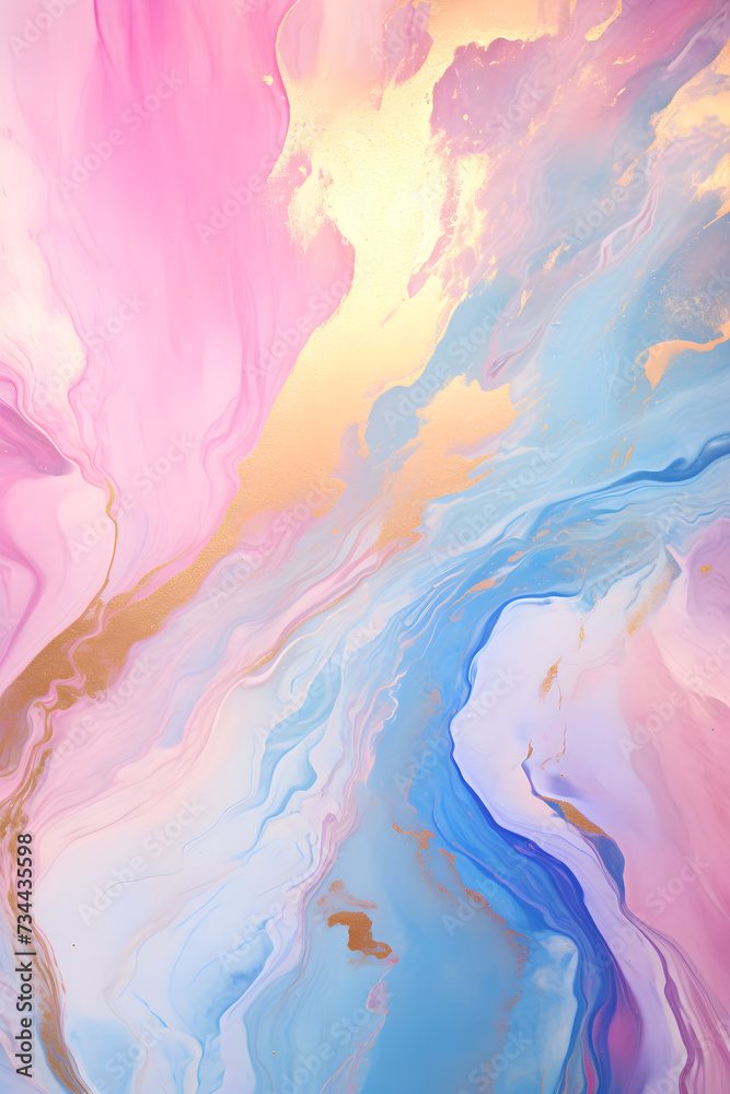 Fluid art texture. Background with abstract mixing paint effect. Liquid acrylic artwork that flows and splashes. Mixed paints for interior poster, design card, banner, wallpaper