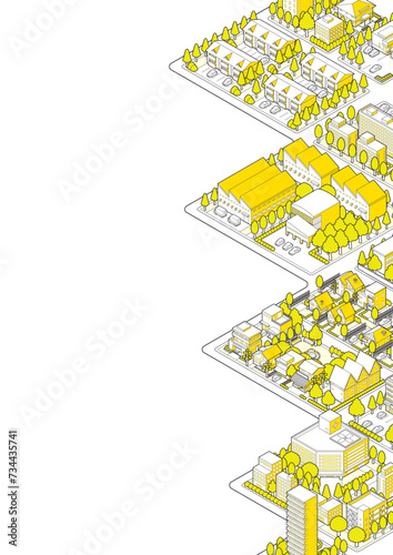 街並みの立体図. 都市の景観. 
