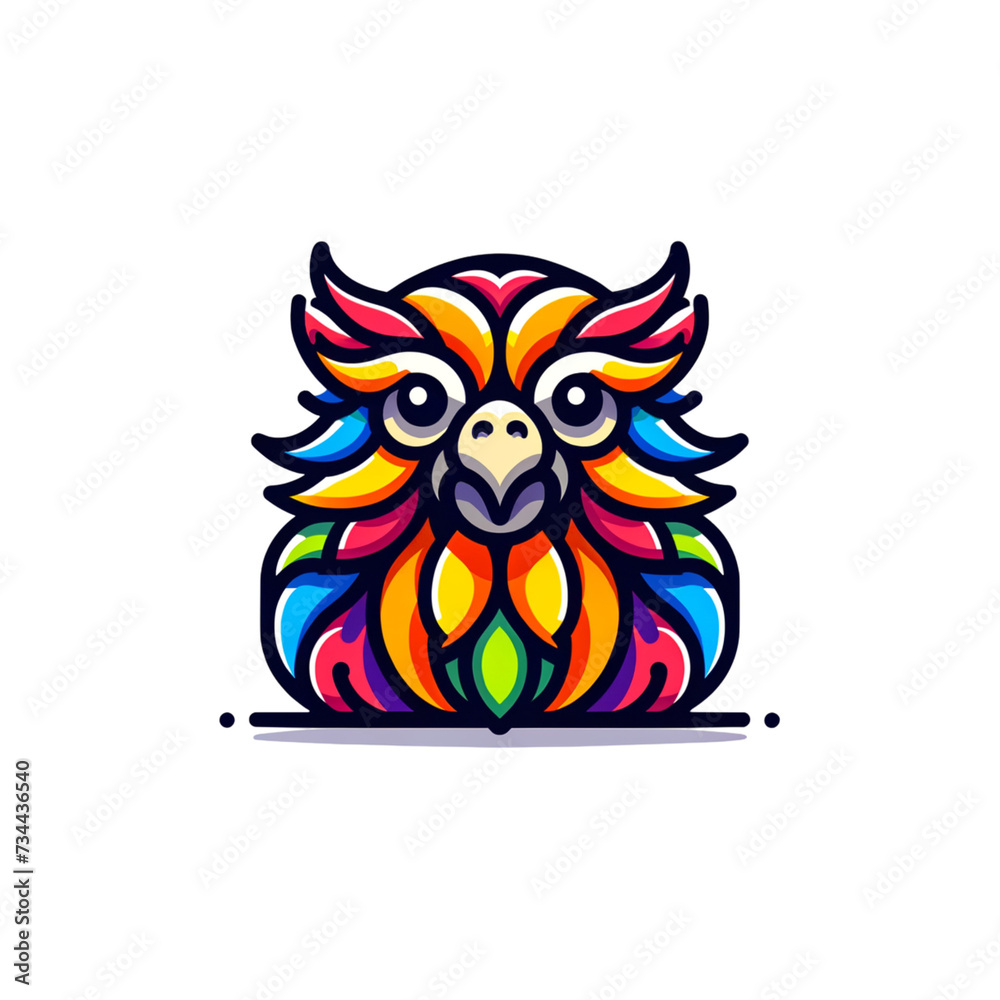 colorful animal logo in flat vector