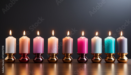 Glowing candlelight illuminates the dark night, symbolizing spirituality generated by AI