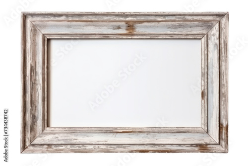 Old picture frame isolated on transparent and white background.PNG image 