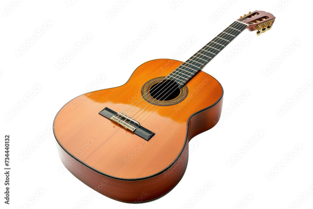 Obraz premium acoustic guitar isolated on transparent and white background.PNG image
