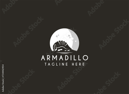 armadillo hipster vintage logo vector icon illustration