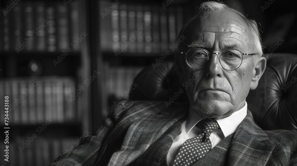 Fototapeta premium Classic Portrait of a Thoughtful Gentleman. Generative ai