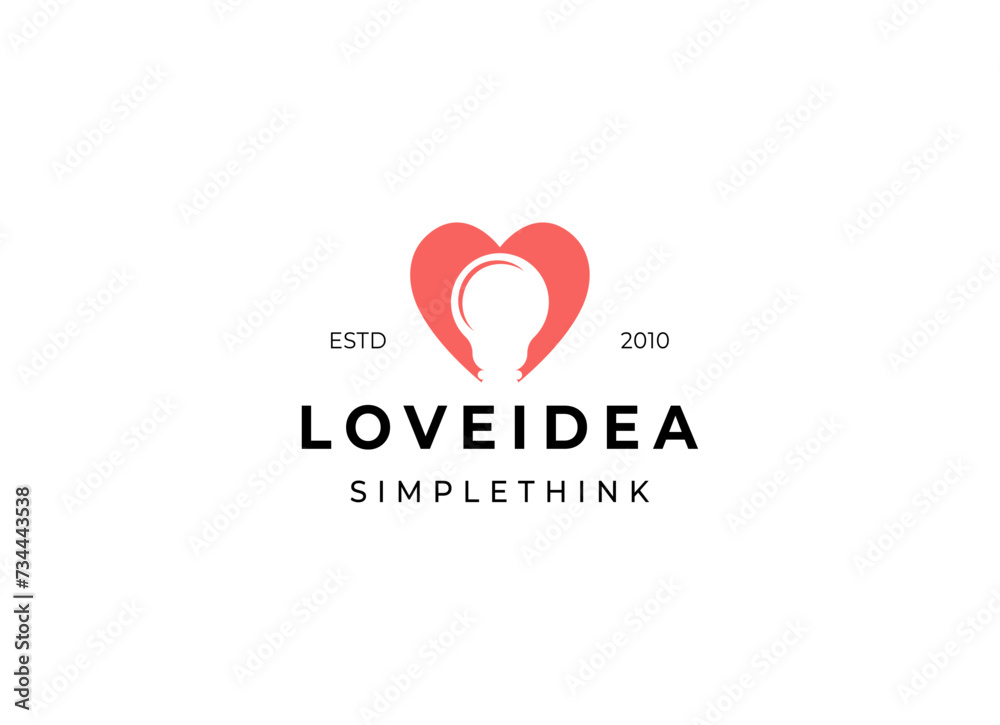 Logo template fresh idea, thinking, lamp, lightbulb. Brand, branding, company, corporate, identity, logotype. Clean and modern style design