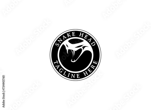 Head snake logo design template
