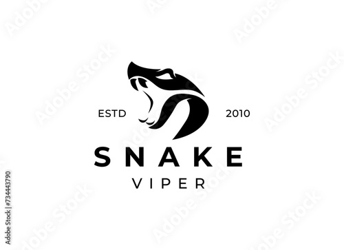 Head snake logo design template