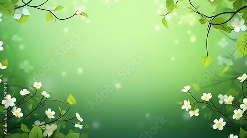 Spring season, vibrant green background