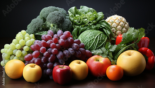 Freshness of nature bounty healthy eating  organic fruit and vegetables generated by AI