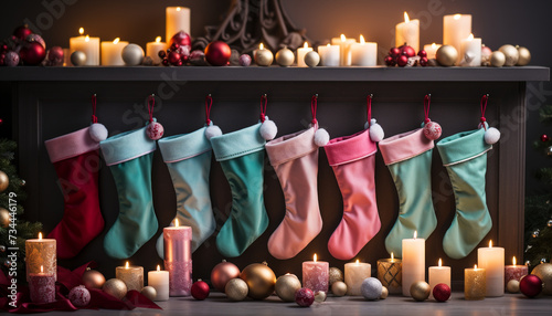 A cozy winter celebration with candlelight, glowing tree, and warmth generated by AI