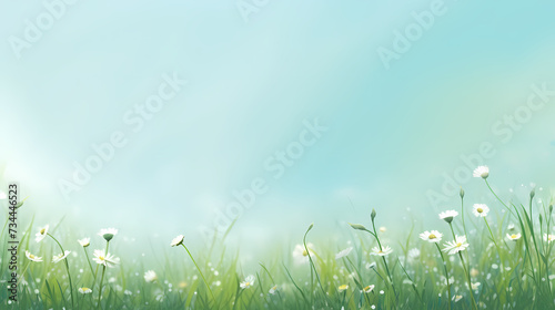 Spring background, green natural rustic background © jiejie