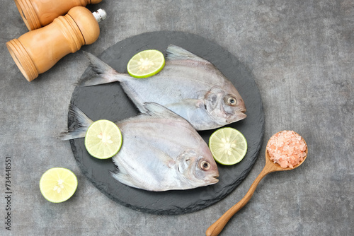 Ikan Dorang or Ikan Bawal Putih, food preparation
 photo