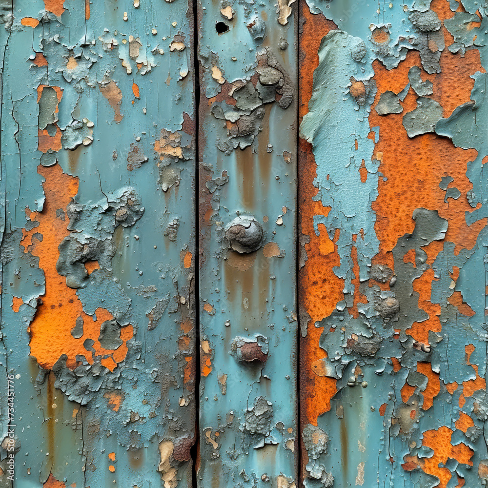 Metal with patina and rust, seamless tile, ai generated Metal with patina and rust, seamless tile, ai generated