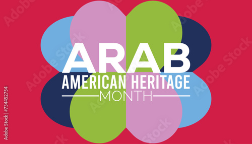 Arab American Heritage Month observed every year in April. Holiday, poster, card and background vector illustration design.