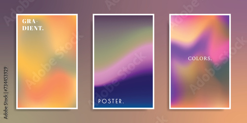 Abstract colorful fluid gradient mesh poster design. Modern blurred color blend banner. Liquid contemporary background template copy space.