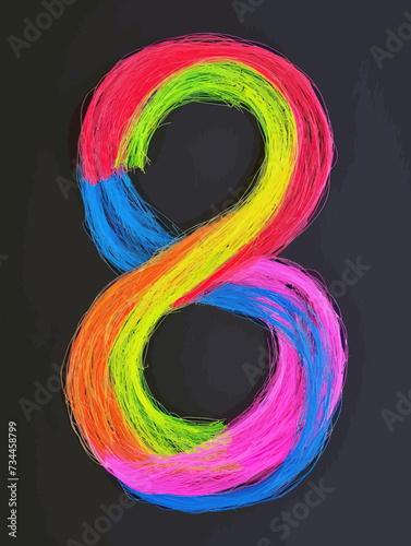 number print on color paper hand drawn marker