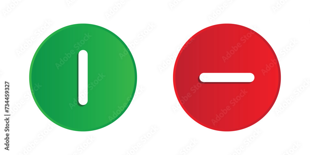 red and green on off button 3d, vector symbol on transparent background. red and green on off button 3d, vector symbol on transparent background.