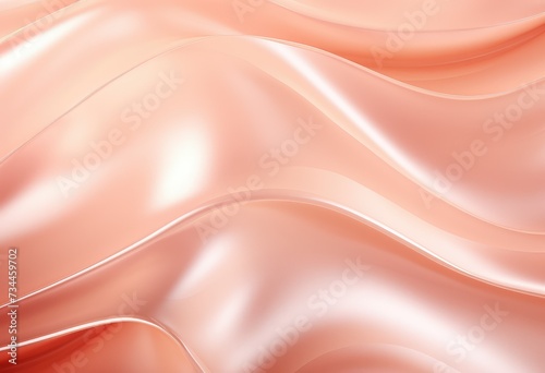 Shiny smooth luxury abstract light pink curve and wave decorative background with copy space. Backdrop for design card, poster, banner for award, reward, Christmas, birthday, wedding. Peach color