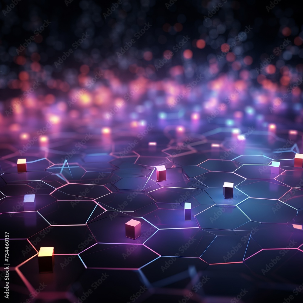 Fototapeta premium Vibrant Hexagon Geometric Pattern Creative Mobile Wallpaper
