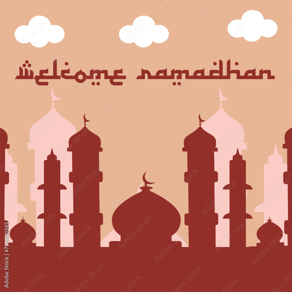 vector graphic of welcome ramadhan ideal for ramadhan celebration.