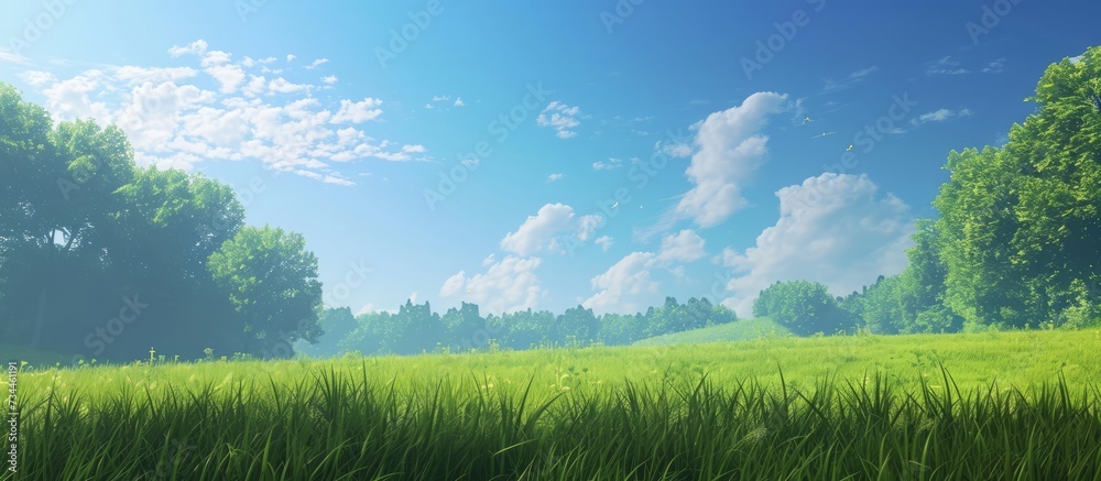 Experience the Serenity of Nature - A Journey through Bright Clouds, Green Grass, and Trees - Your Guide to Outdoor Landscapes and Sceneries Experience the Serenity of Nature - A Journey through Bright Clouds, Green Grass, and Trees - Your Guide to Outdoor Landscapes and Sceneries