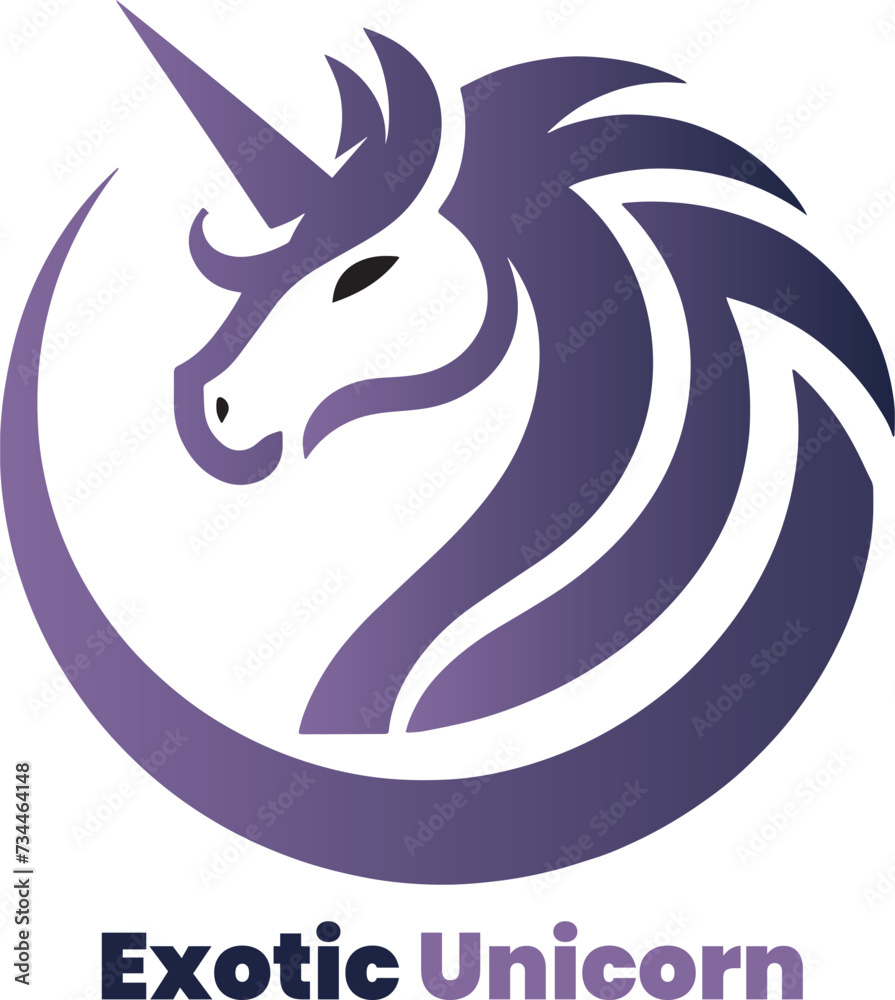 Exotic Unicorn Vector Logo Exotic Unicorn Vector Logo