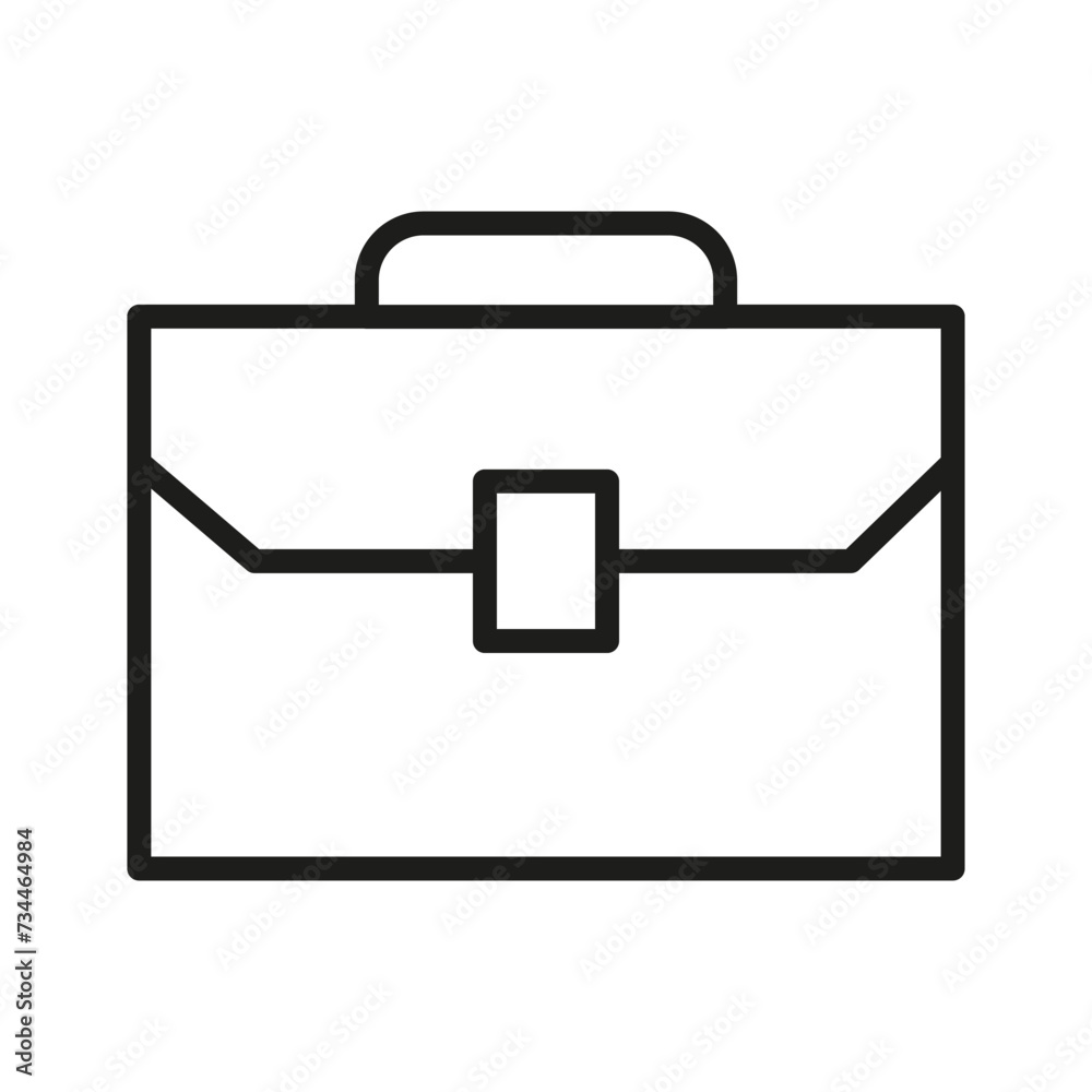 A line drawing of a briefcase with a handle on a white background A line drawing of a briefcase with a handle on a white background