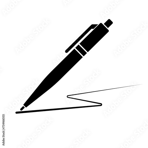 Writing pen silhouette icon. Vector.