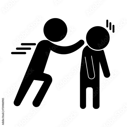 Force silhouette icon. Forced labor. Vector.