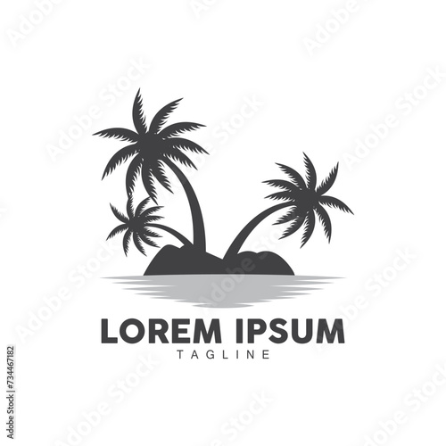 Wallpaper Mural Coconut tree logo design template palm tree silhouette illustration summer beach sea plant Torontodigital.ca