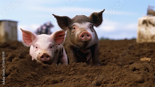 farm pig cow photo