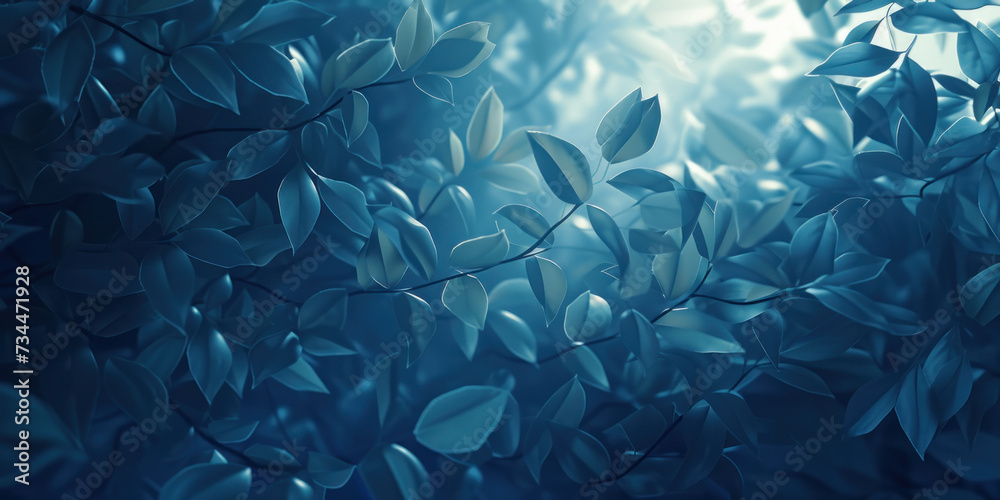 Blue style summer leaf background Blue style summer leaf background