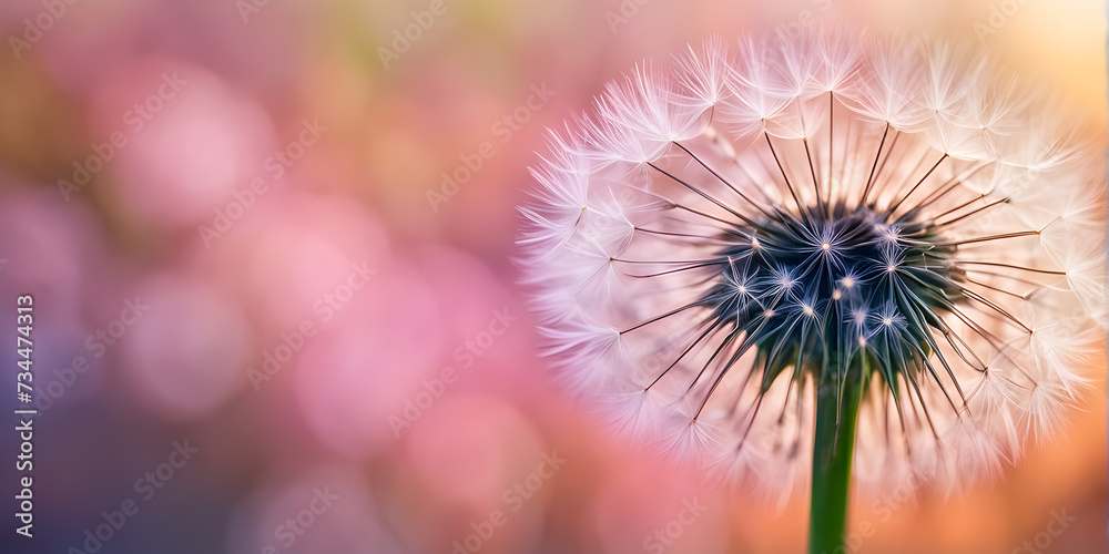 Dandelion on a multicolor background, romantic flower Dandelion on a multicolor background, romantic flower