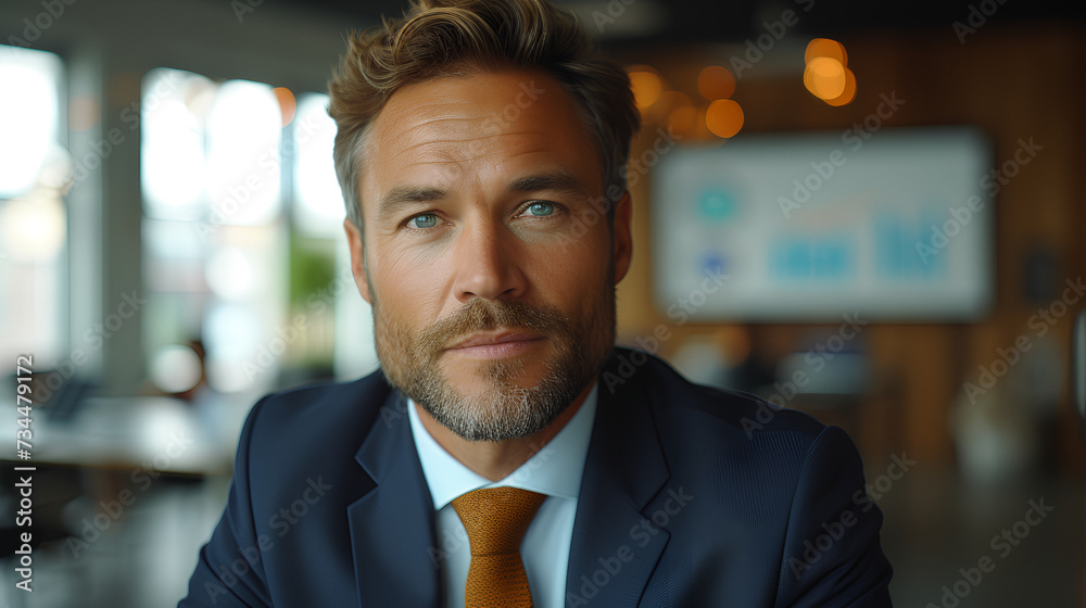 CEO-CFO - business executive - close-up for hot - profile shot -stylish suit 