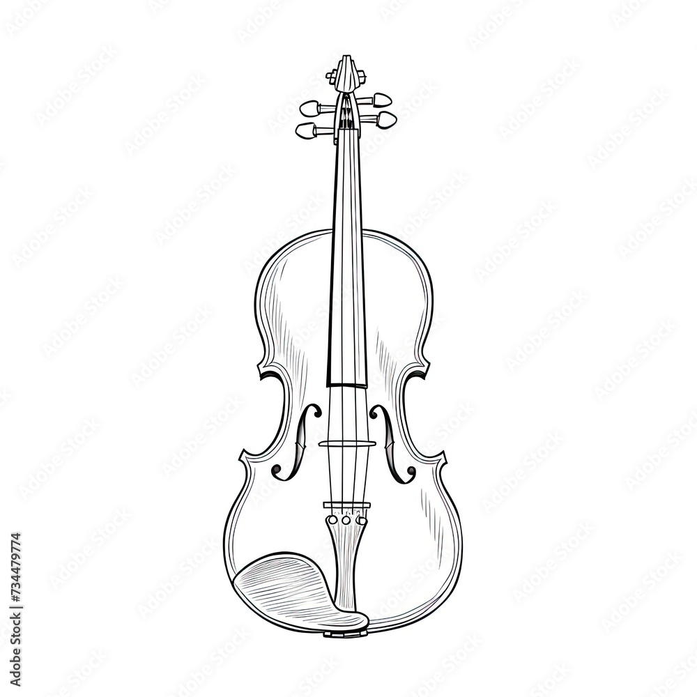 Fototapeta premium artistic outline of Violin