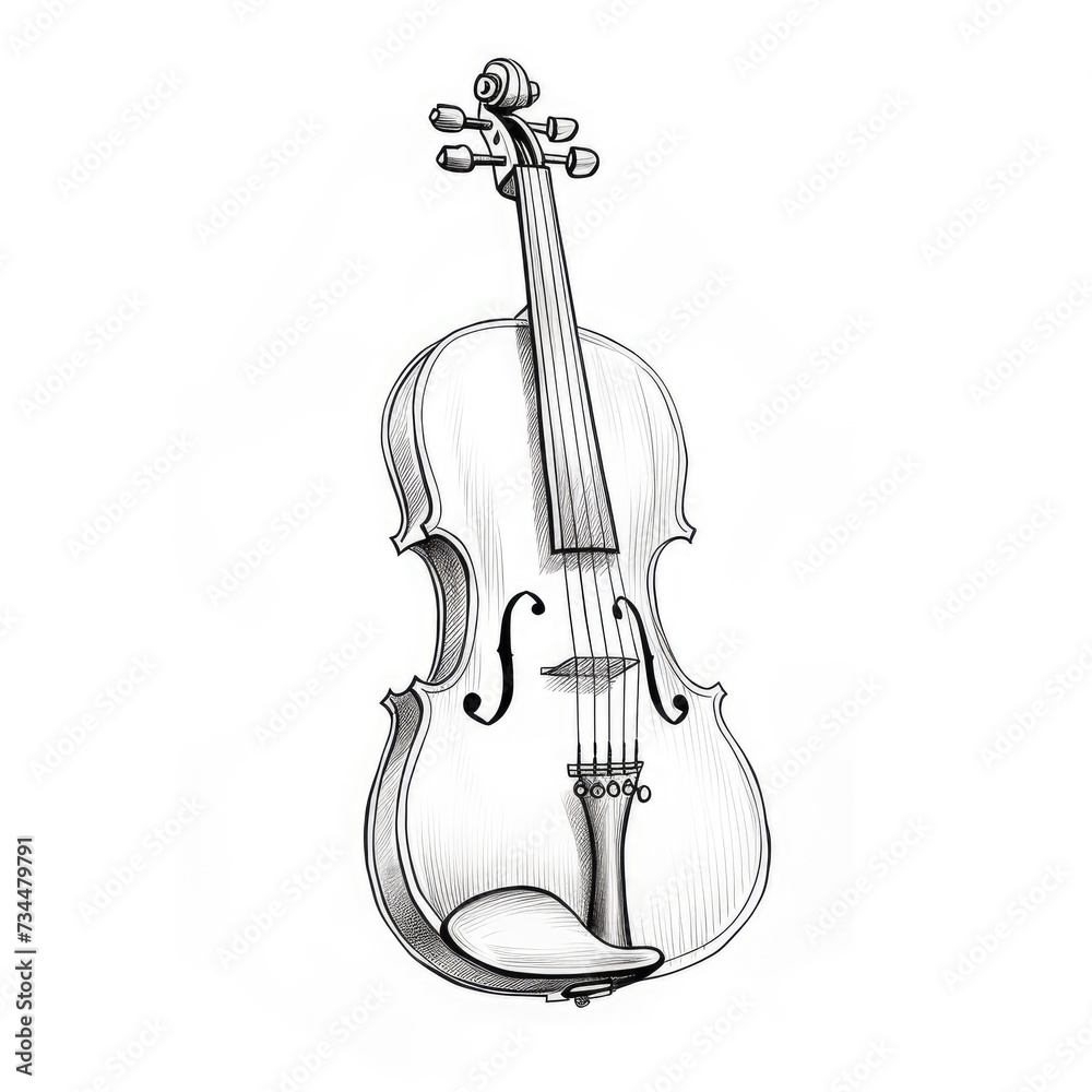 Fototapeta premium artistic outline of Violin