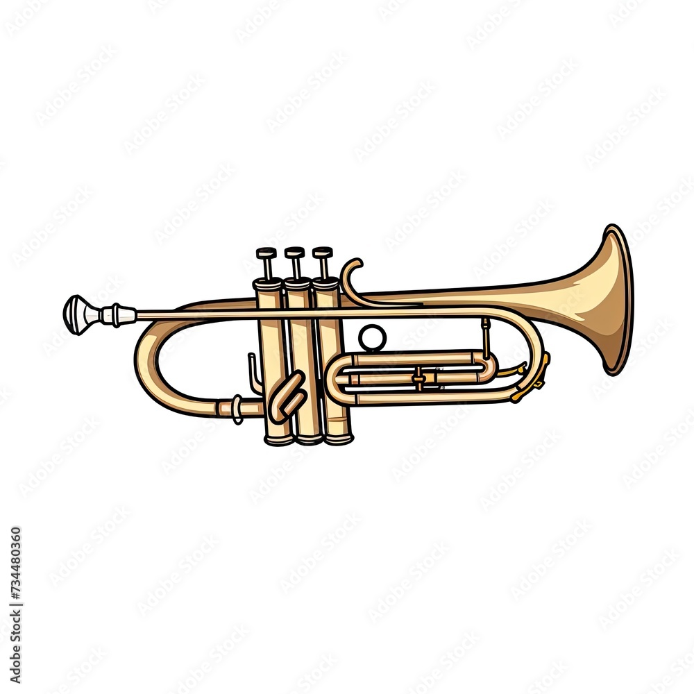Obraz premium artistic outline of Trumpet: A powerful brass instrument, synonymous