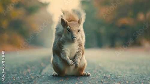 footage of a squirrel on the highway photo