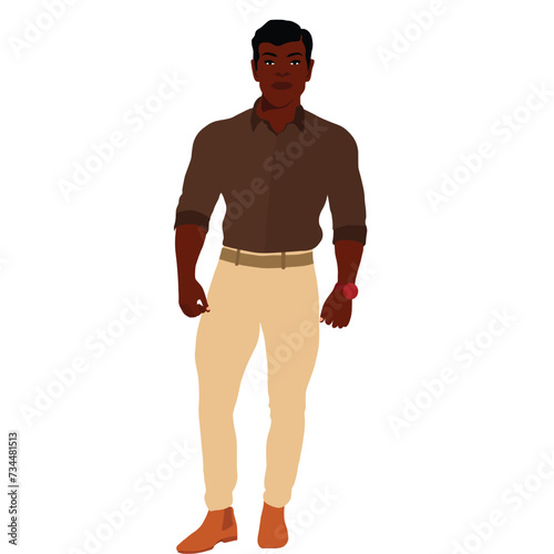 Young stylish black man in elegant style vector