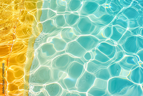 Reflection in the pool water, abstract compositions that represent the energy and joy of summer 
