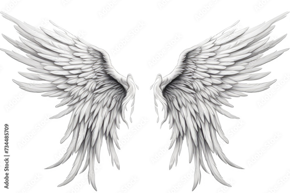 Fototapeta premium artistic outline of wings