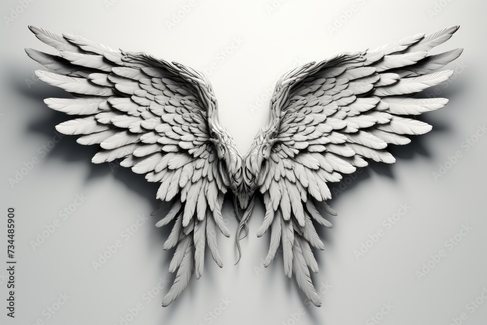 Fototapeta premium artistic outline of wings